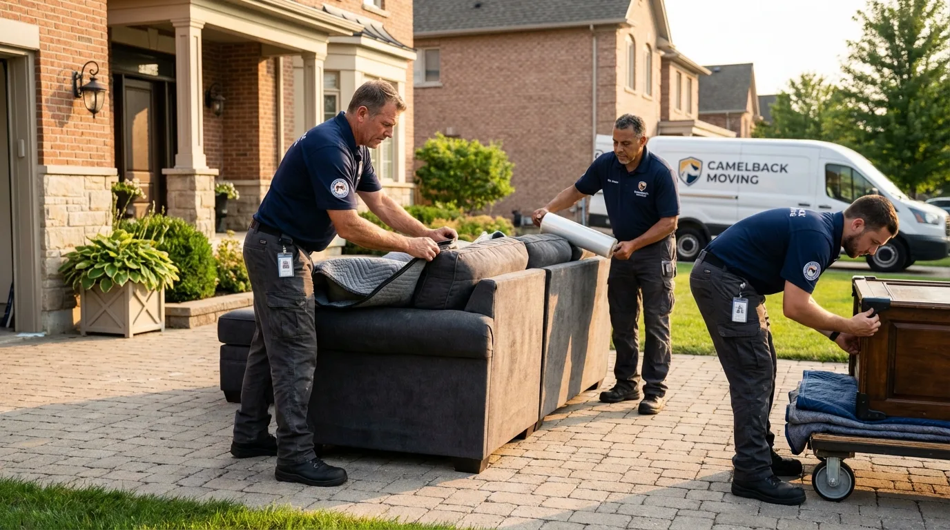 Large estate moving crew wrapping furniture in Sun Valley, NV